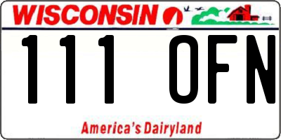WI license plate 111OFN