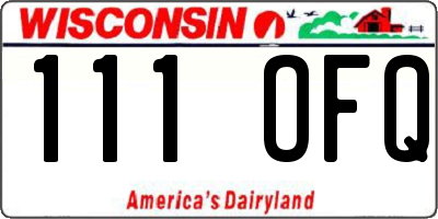 WI license plate 111OFQ