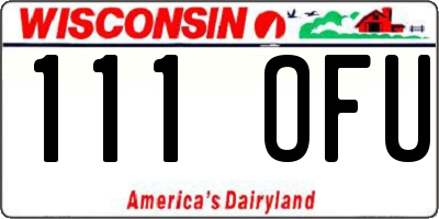 WI license plate 111OFU