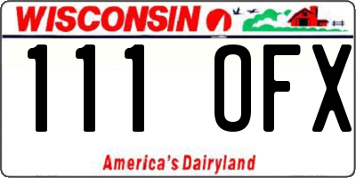 WI license plate 111OFX
