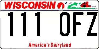 WI license plate 111OFZ