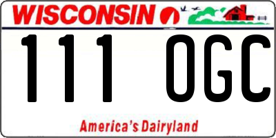 WI license plate 111OGC