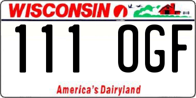 WI license plate 111OGF