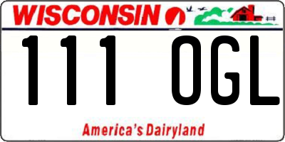 WI license plate 111OGL