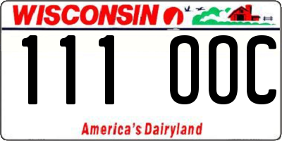 WI license plate 111OOC