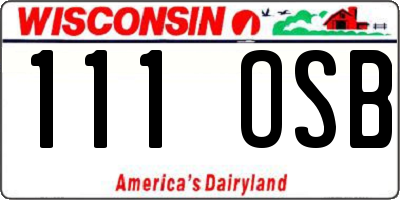 WI license plate 111OSB