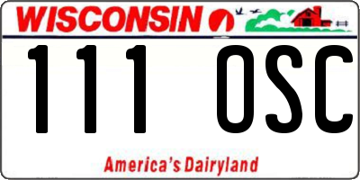 WI license plate 111OSC