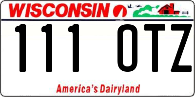 WI license plate 111OTZ