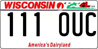 WI license plate 111OUC