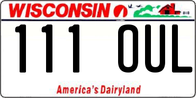 WI license plate 111OUL