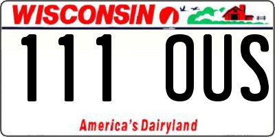 WI license plate 111OUS