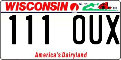 WI license plate 111OUX