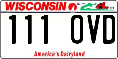 WI license plate 111OVD