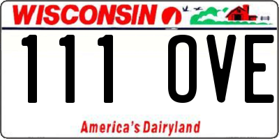 WI license plate 111OVE