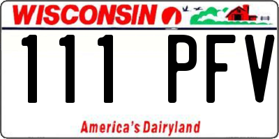 WI license plate 111PFV