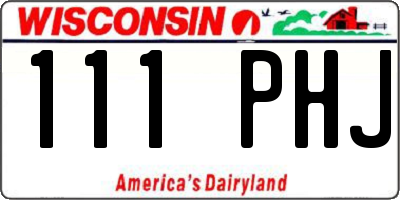 WI license plate 111PHJ