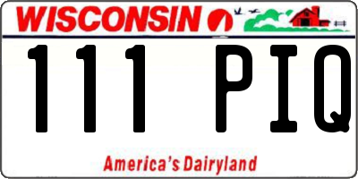 WI license plate 111PIQ