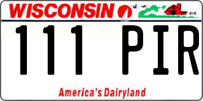 WI license plate 111PIR
