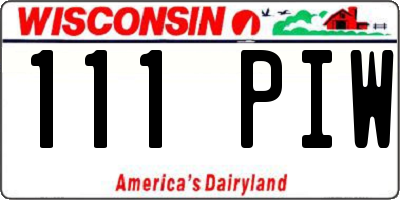 WI license plate 111PIW