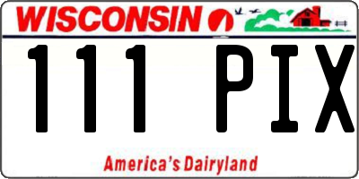 WI license plate 111PIX