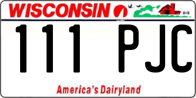 WI license plate 111PJC