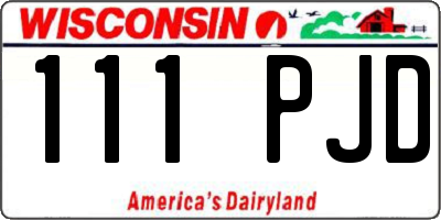 WI license plate 111PJD