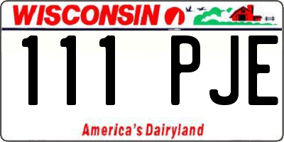 WI license plate 111PJE