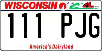 WI license plate 111PJG