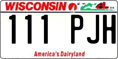 WI license plate 111PJH