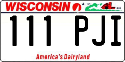 WI license plate 111PJI