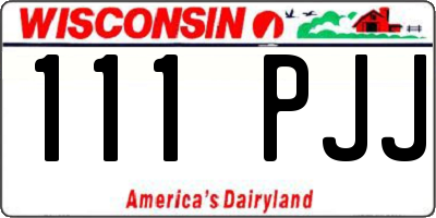 WI license plate 111PJJ