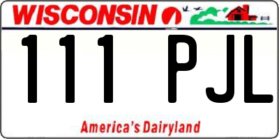 WI license plate 111PJL