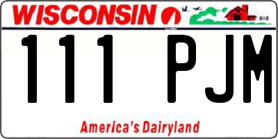 WI license plate 111PJM