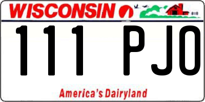 WI license plate 111PJO
