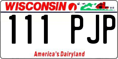 WI license plate 111PJP