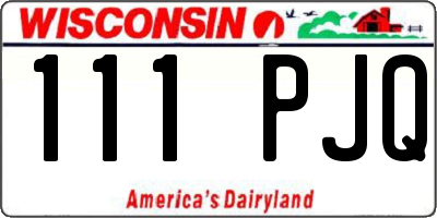 WI license plate 111PJQ