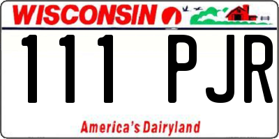 WI license plate 111PJR