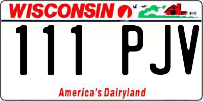 WI license plate 111PJV