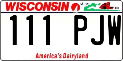 WI license plate 111PJW