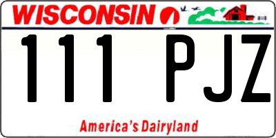 WI license plate 111PJZ