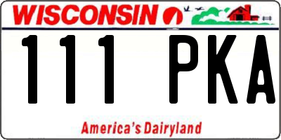 WI license plate 111PKA