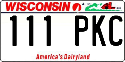 WI license plate 111PKC
