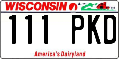 WI license plate 111PKD