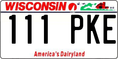 WI license plate 111PKE