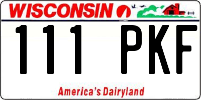 WI license plate 111PKF