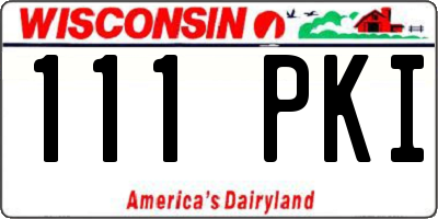 WI license plate 111PKI