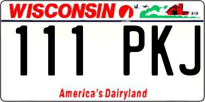 WI license plate 111PKJ