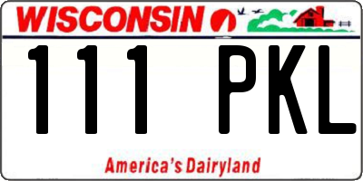 WI license plate 111PKL