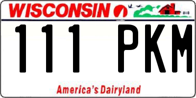WI license plate 111PKM