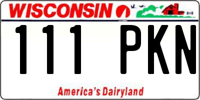 WI license plate 111PKN